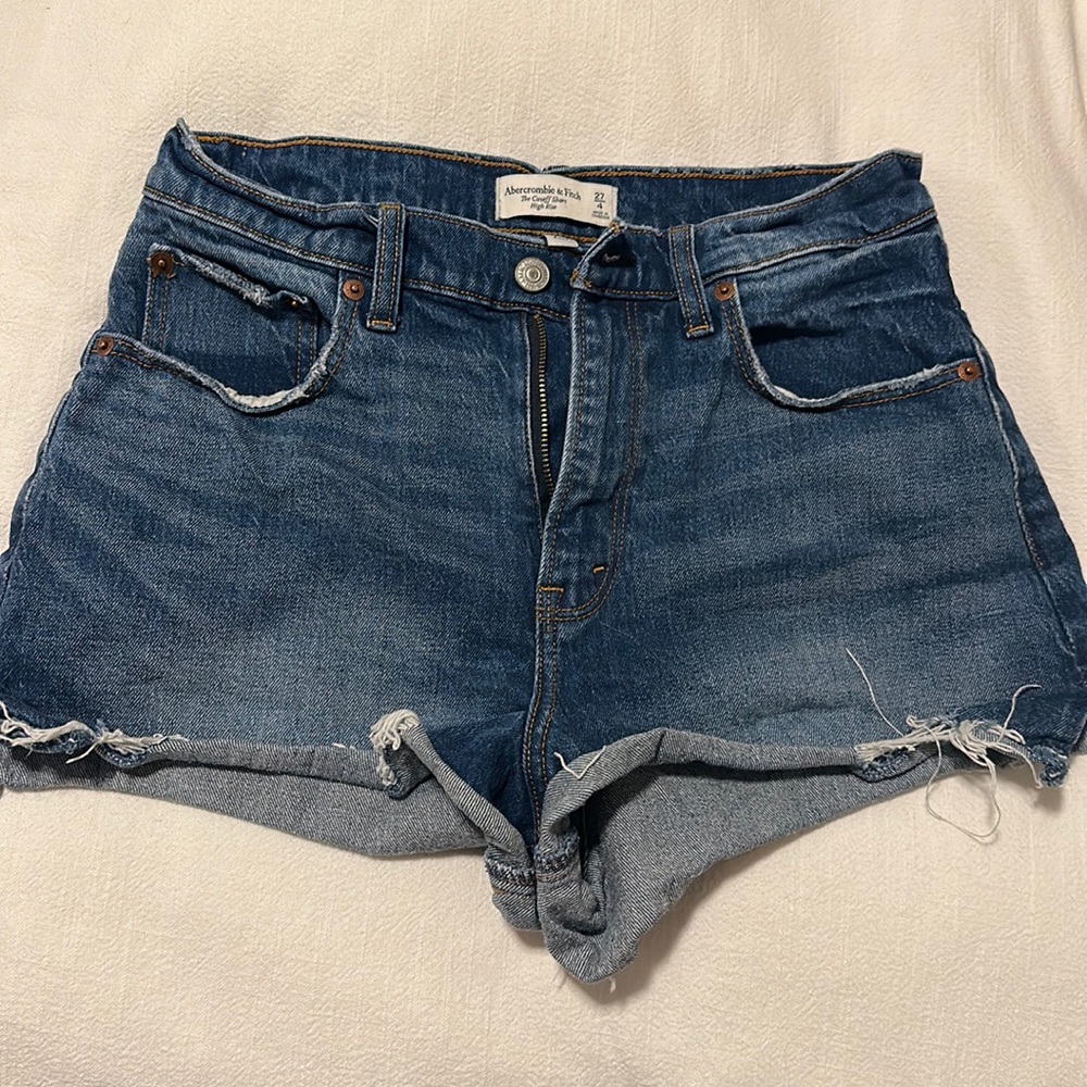Abercrombie cutoff high rise denim shorts